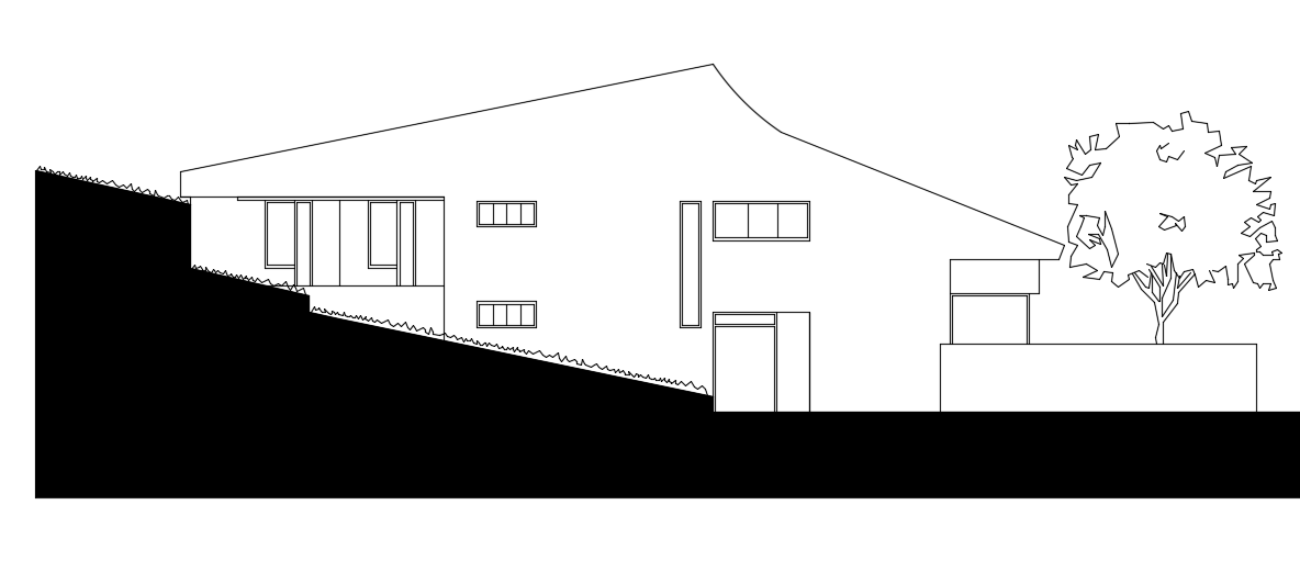 3bhk house building main elevation AutoCAD drawing is given