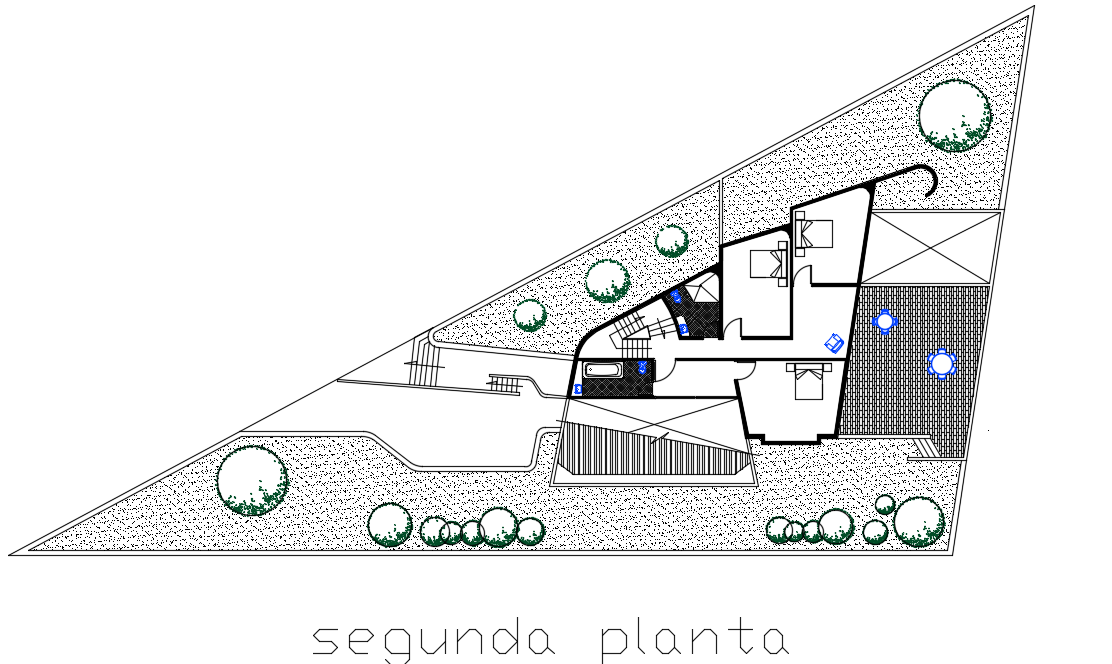 3bhk second floor house plan cad drawing is given in this file