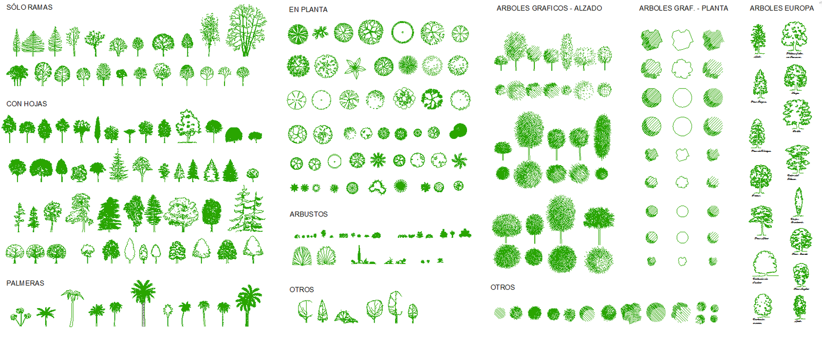 Trees Blocks DWG for Landscape Plans and Architectural Drawings
