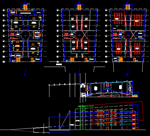 City Culture Center AutoCAD DWG File with Plans and Section Details
