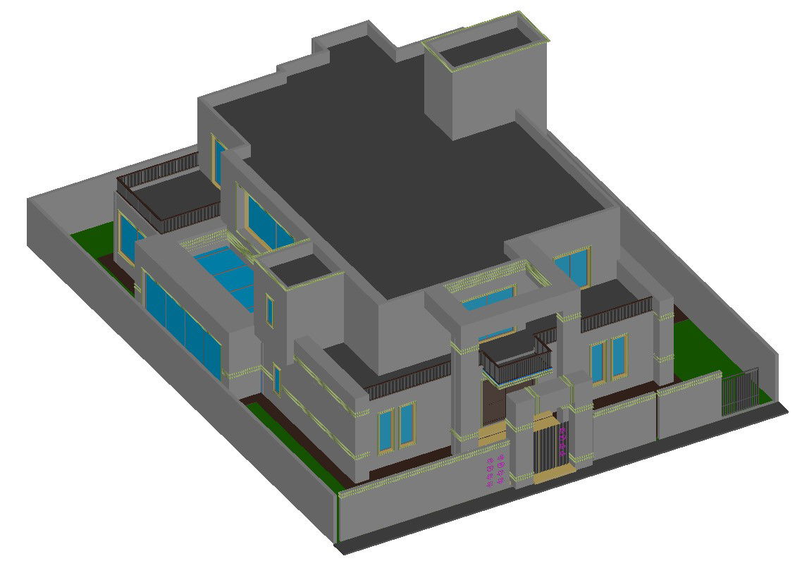 3D House Model in CAD File Format for Architectural file plans