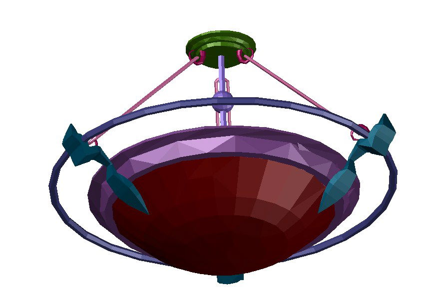 3d Ceiling Hanging Lamp Model Free Download DWG file
