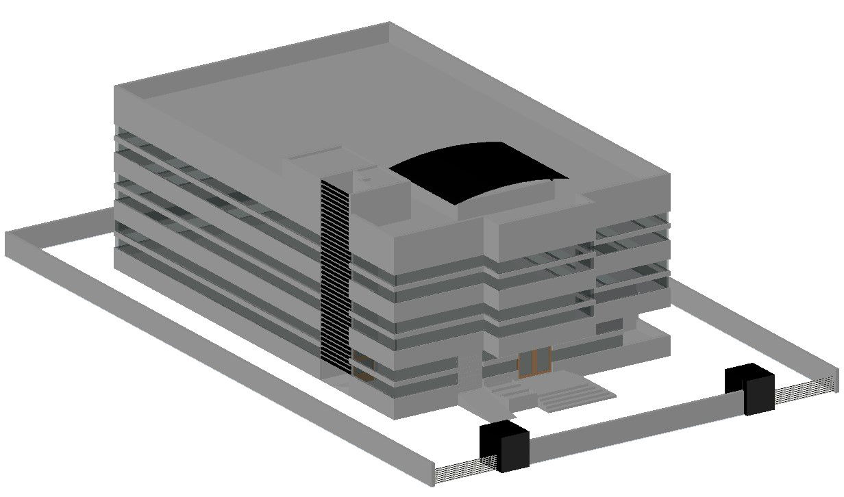Commercial Building 3D Model with CAD Drawing model Layout files