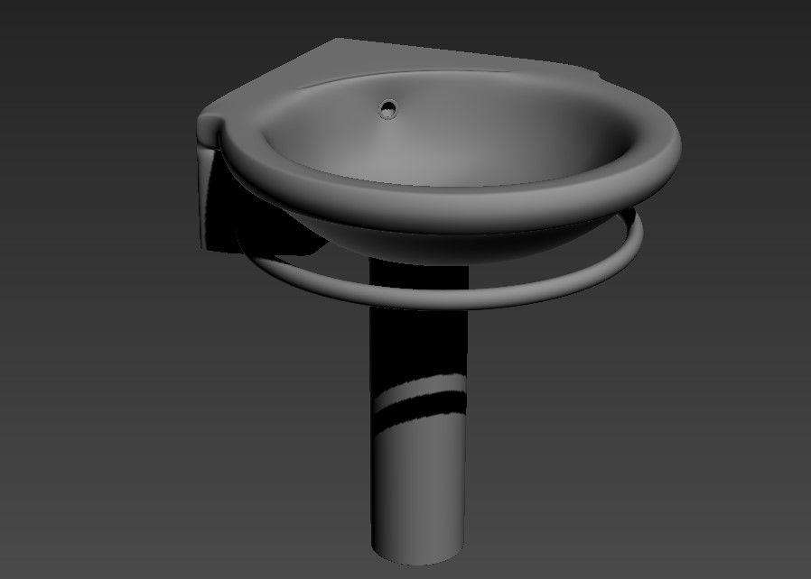 3d Corner Wash Basin MAX File