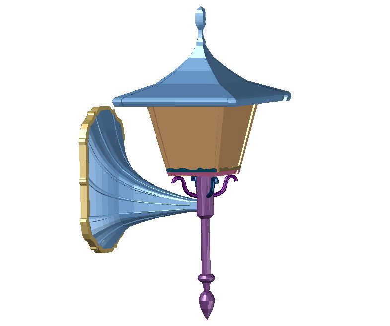 3d Decorative Wall Mounted Lamp Design DWG File