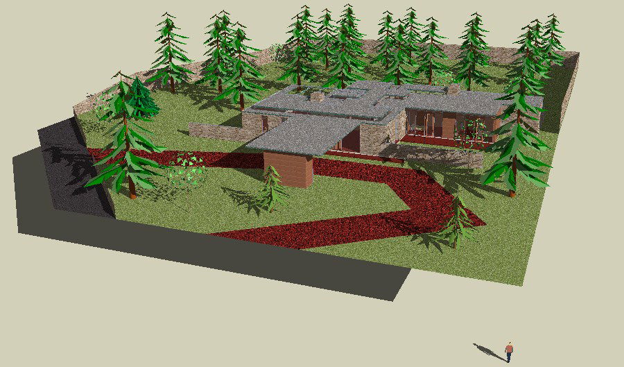 3d Drawing of the bungalow in SketchUp file
