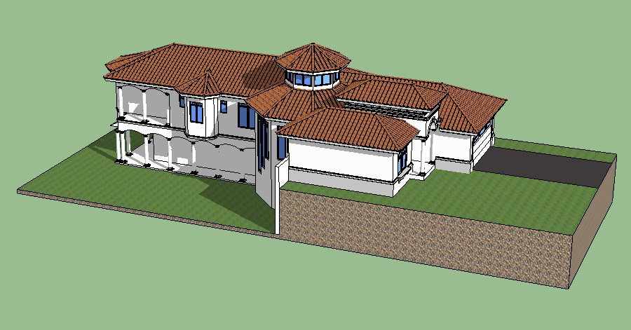 3d Drawing of the bungalow in SketchUp file