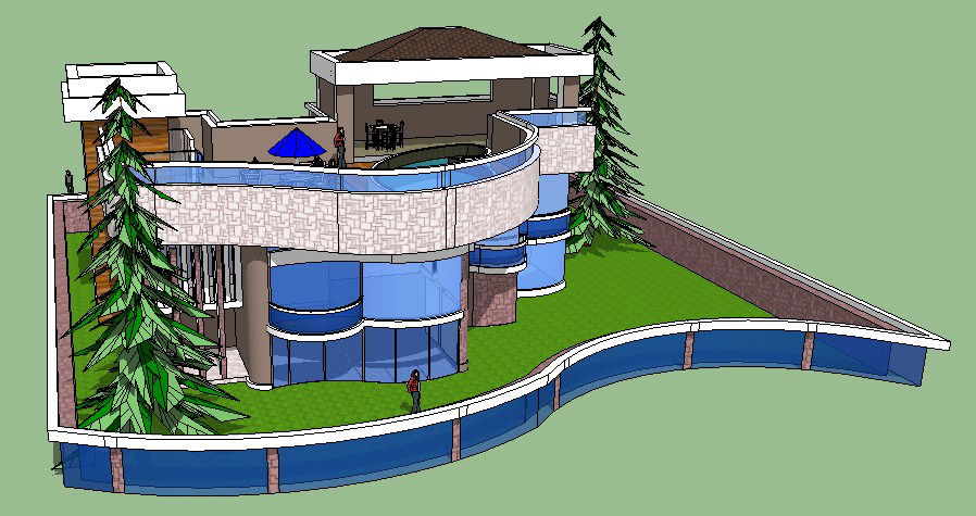 3d Drawing of the bungalow in SketchUp file