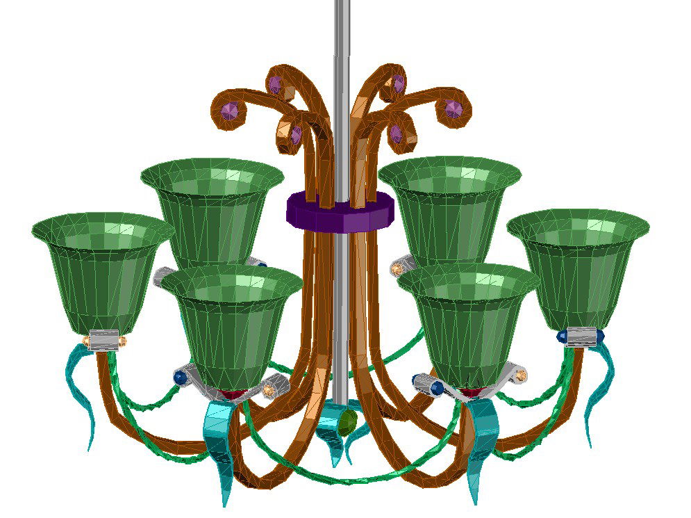 3d Hanging Electrical Tradition Lamp Model DWG File