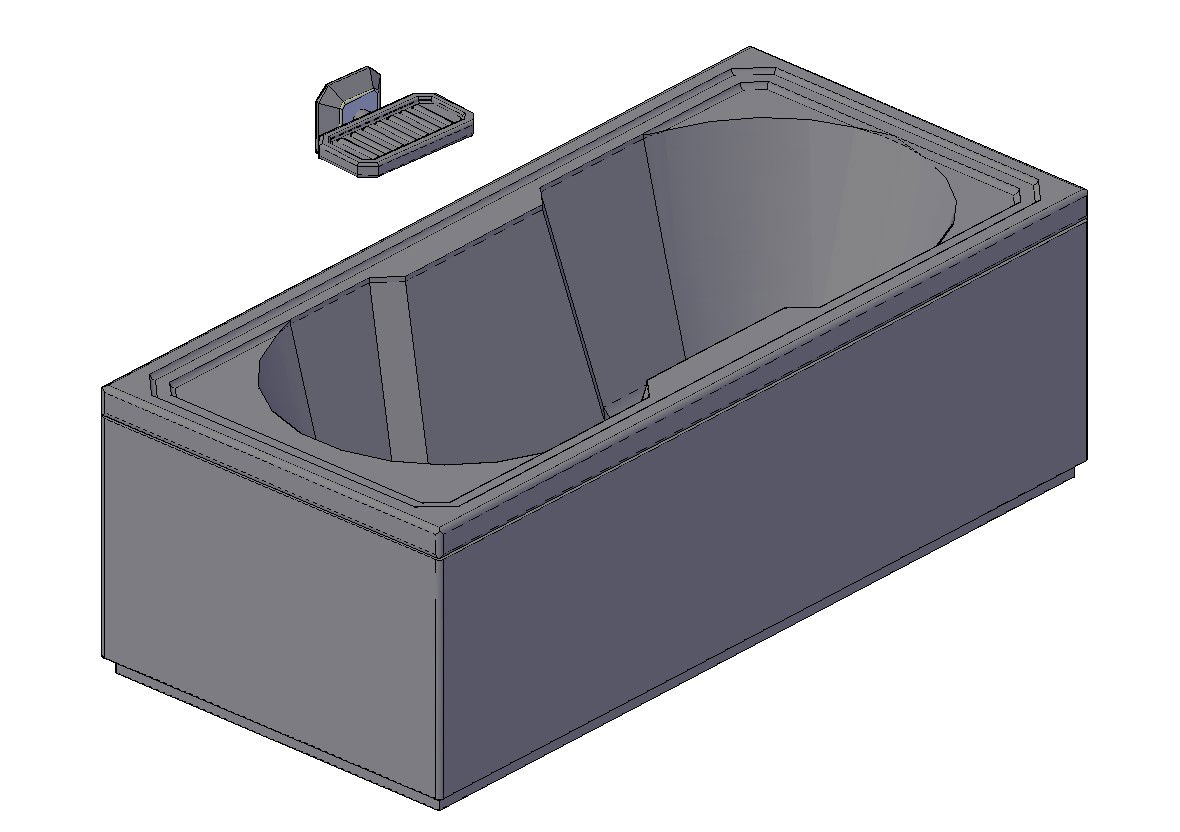 3d Model Of Bathtub With Soap Stand Download Free CAD Blocks
