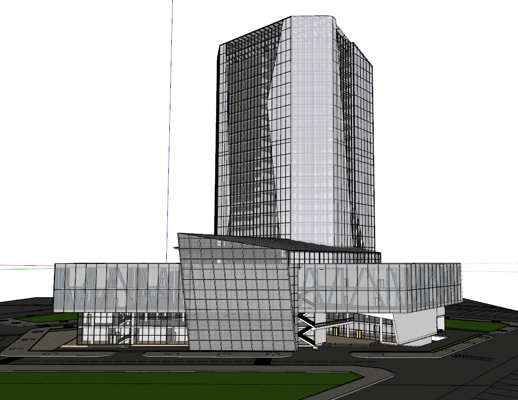 3D Design Drawing of Office Building Layout Plan in DWG Format File