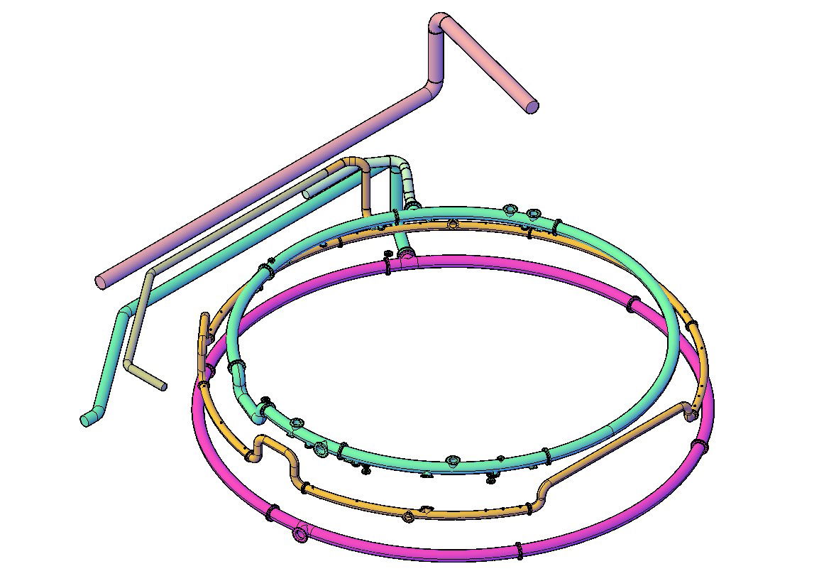 3d Piping System Model DWG File
