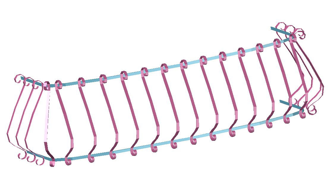 3d Railing wall Gallery And Staircase Support DWG File