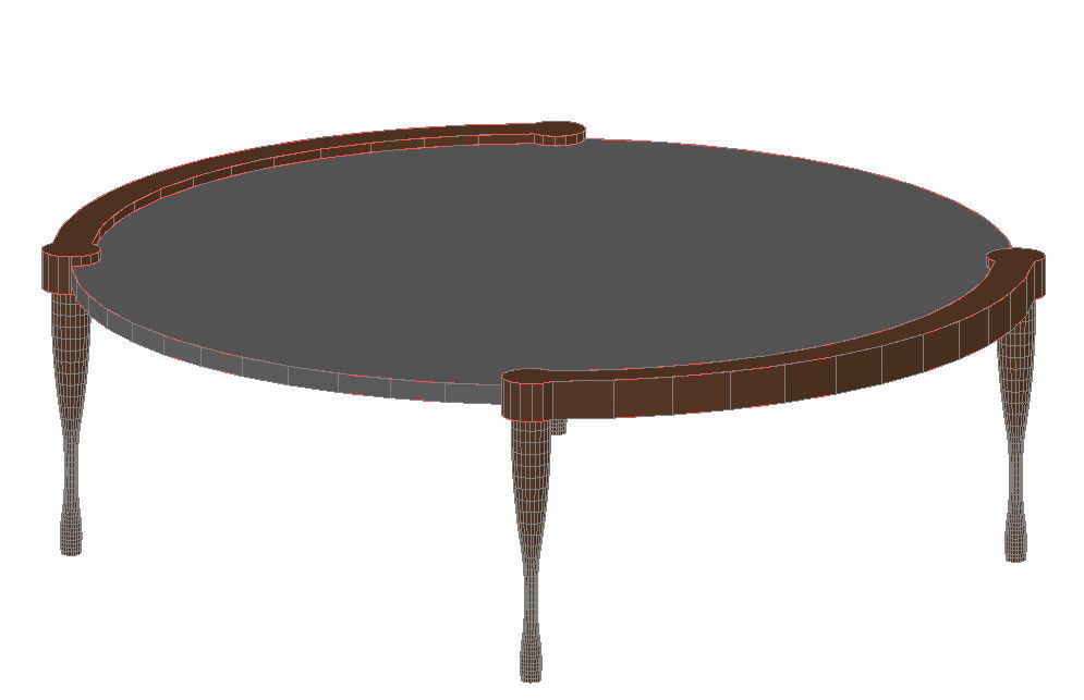 3D Round Table DWG File for Furniture CAD Detailing