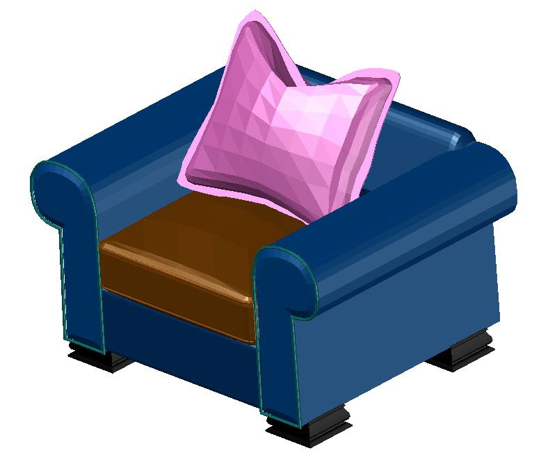 Realistic Royaloak Ria Single Seater DWG Model File