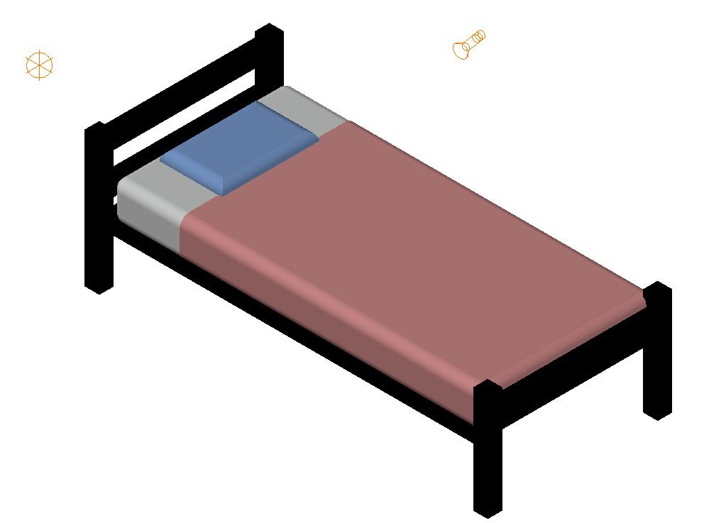 3d Single  bed  design