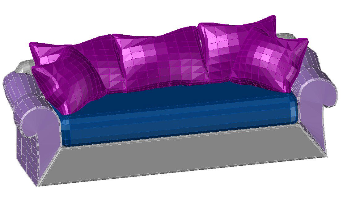 3D Sofa Design in Free CAD Blocks and DWG Drawing File