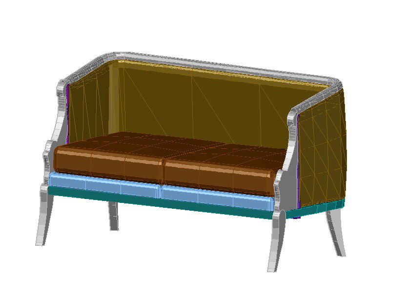 3D Tuxedo Sofa DWG Model for Architects & Designers