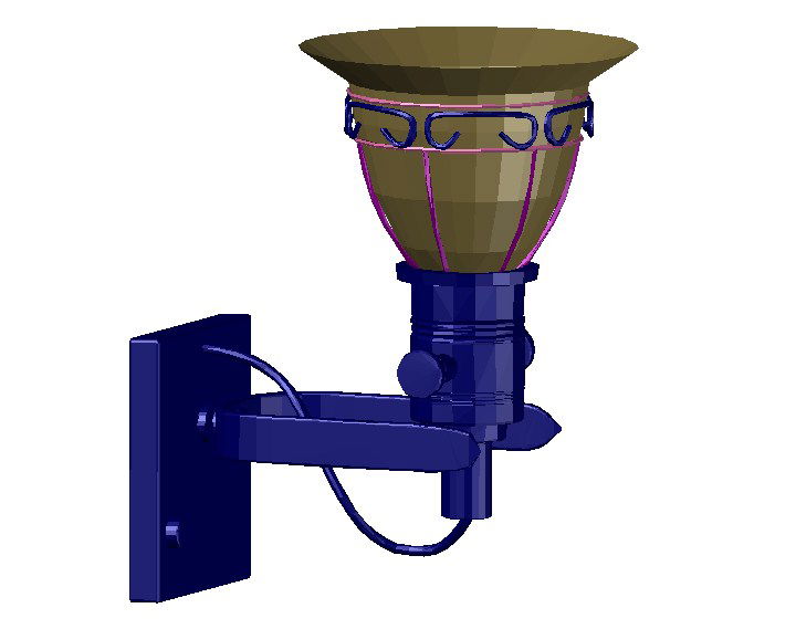 3d Wall Mounted Lamp Model Free Download DWG File