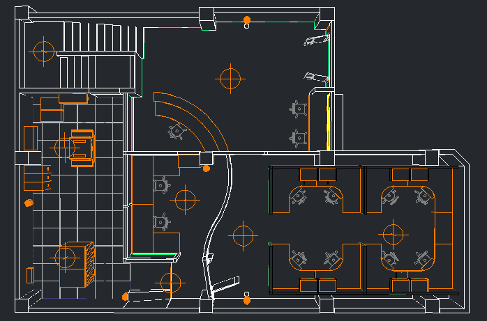 3d architecture layout plan details of corporate office dwg file