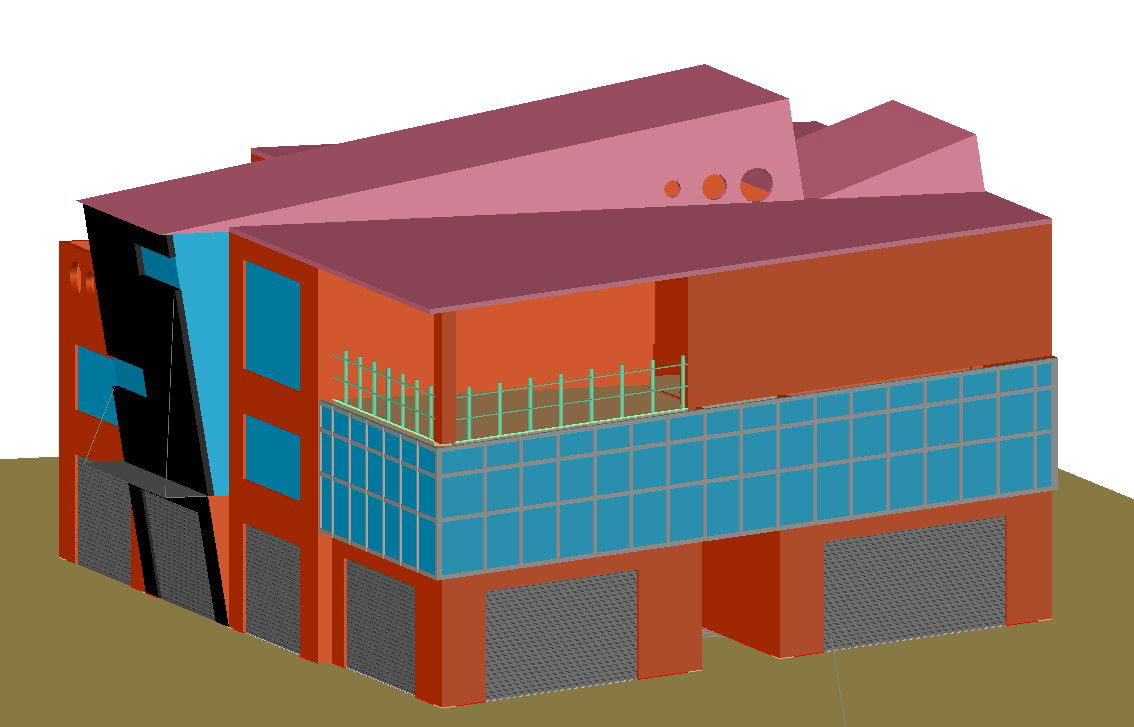 Complete 3D Commercial Store Building Drawing AutoCAD DWG File