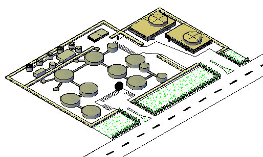 3d design drawing of Bio fuel industrial plant design