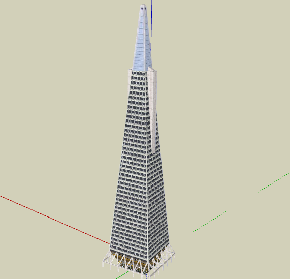 3d design of Trans-america pyramid architecture project dwg file