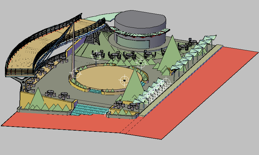 3d design of amusement adventure park project details dwg file