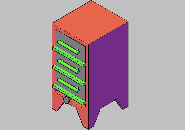 3d design of bread oven details dwg file