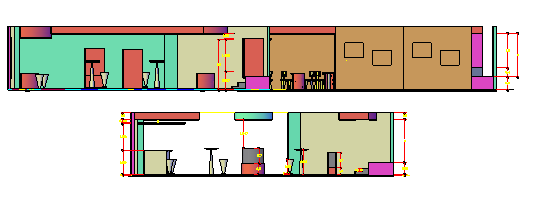 3d design of cellular phone shop sectional view dwg file