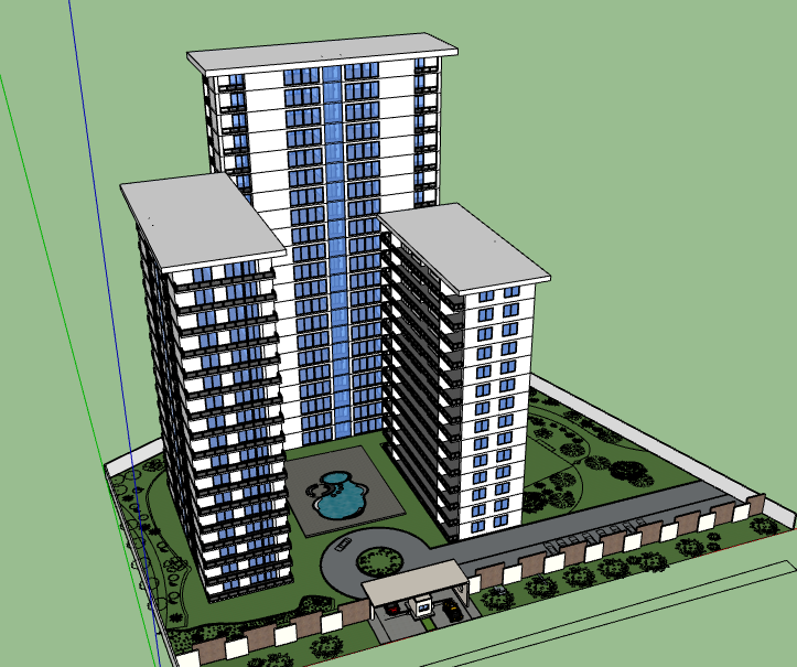 3d design of corporate building dwg file
