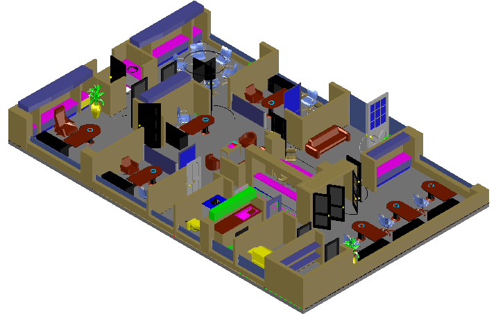 3d design of corporate office dwg file