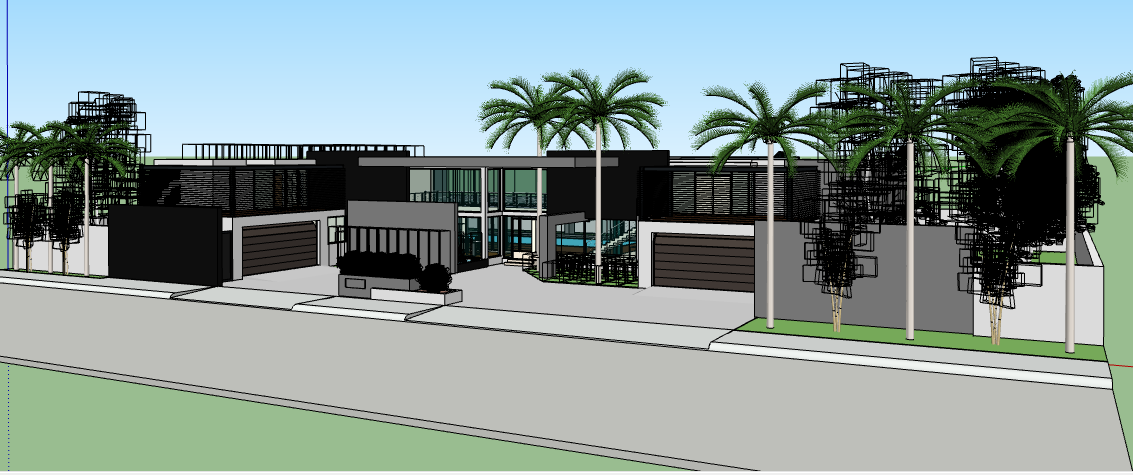 3d design of country house bungalow view dwg file