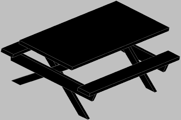 3D Garden Area Dining Table DWG File for CAD Design