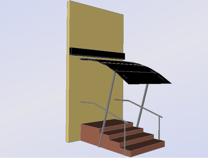 3d design of entry canopy of garden dwg file