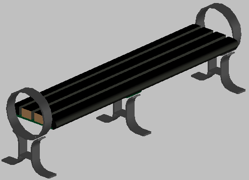 3d design of external bank for parks and squares dwg file