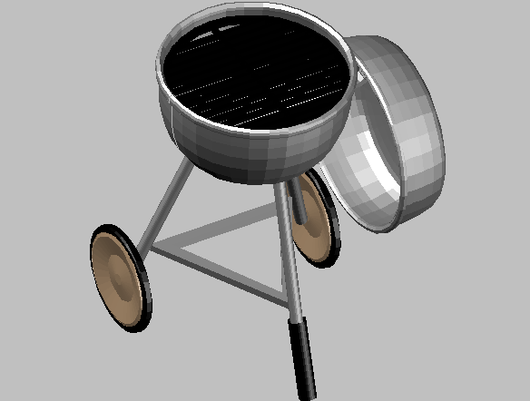 3d design of fire grill of barbecue kitchen dwg file