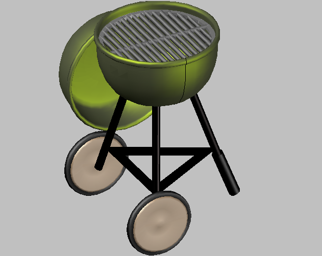 3d design of fire grill of barbecue kitchen dwg file