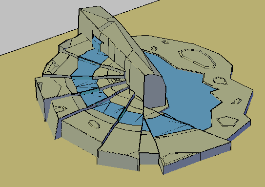 3d design of fountain of public garden dwg file