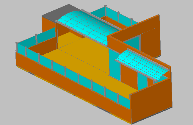 3d design of garden of bungalow details dwg file