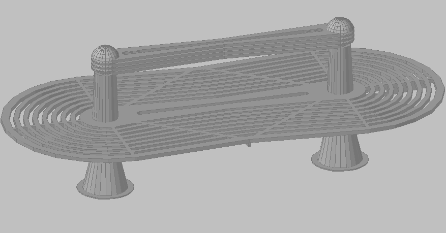 3d design of garden seating bench details dwg file