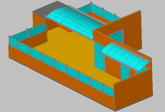 3d design of house terrace architecture project dwg file