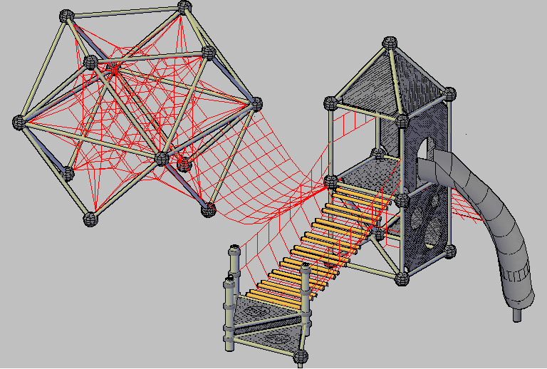3d design of infantile game children playground dwg file