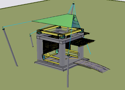 3d design of kiosk bar for garden dwg file