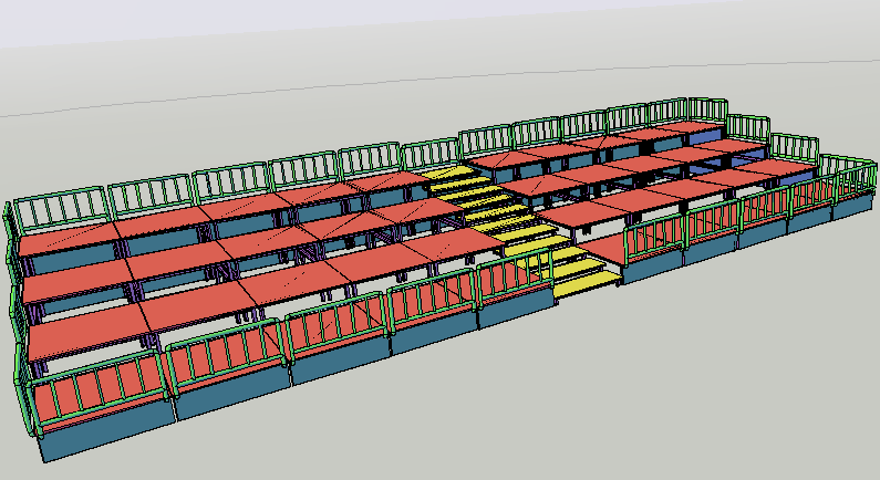3d design of launching slips of public garden dwg file