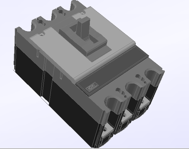 3d design of mcb electric switch dwg file