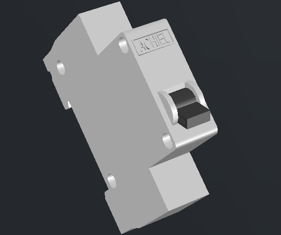 3d design of mcb switch 1p dwg file