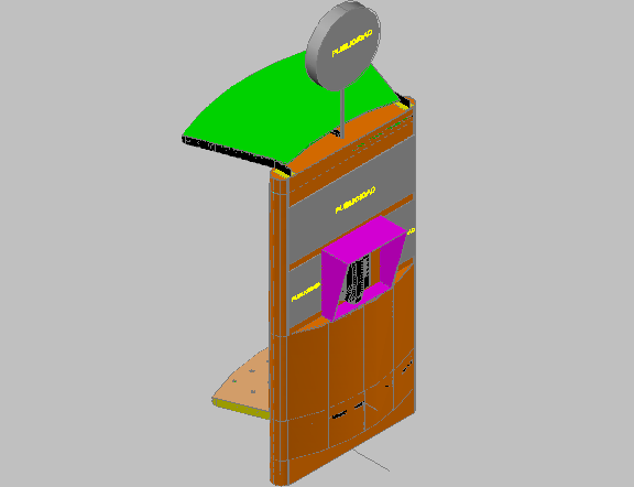 3d design of mini bus stop stand dwg file