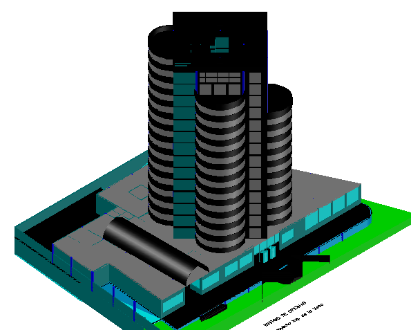 3d design of multi-flooring corporate building dwg file