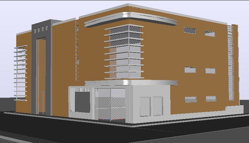 3d design of multi-flooring corporate building dwg file
